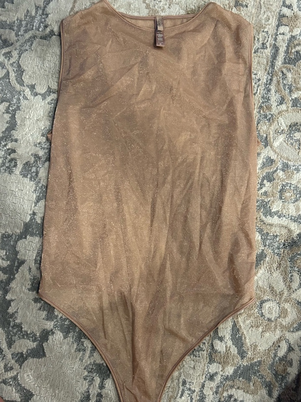 SKIMS Shimmery Bronze Sheer Bodysuit